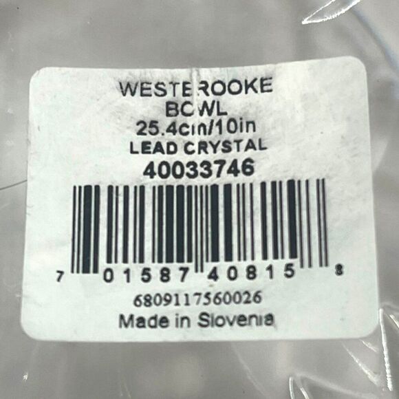 Waterford Westbrooke Lead Crystal Bowl Original Box Centerpiece Fruit Serving 9" - Picture 8 of 8